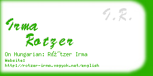 irma rotzer business card